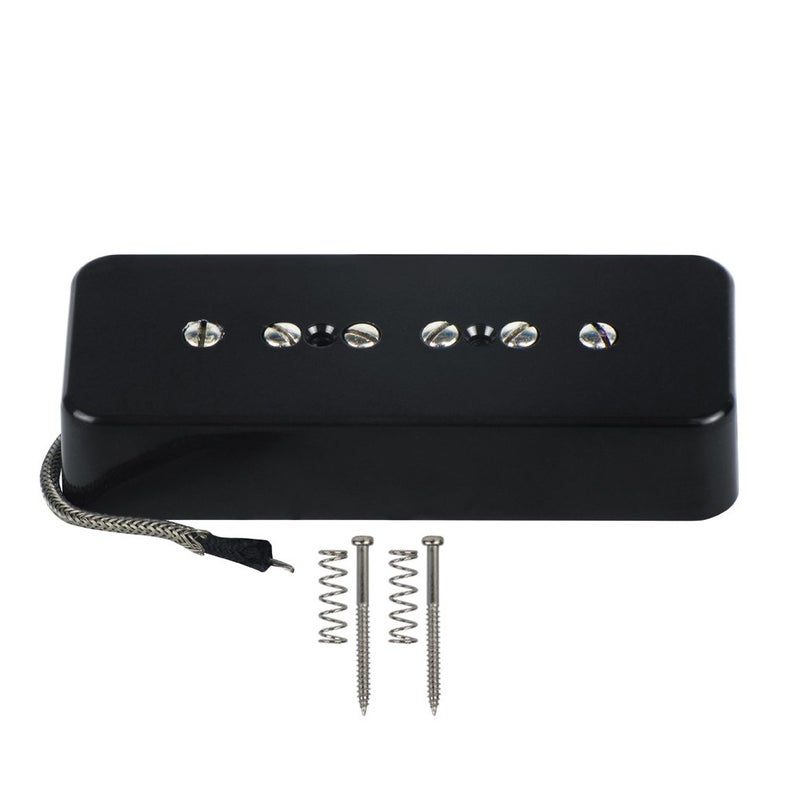 FLEOR Electric Guitar Neck Pickup Single Coil Pickup Black P90 Soap Bar Pickups - Alnico 5 - Image 1